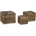 Raf Planter S3 Trio Set Square 16–21–27 Vierkante houten plantenbakken